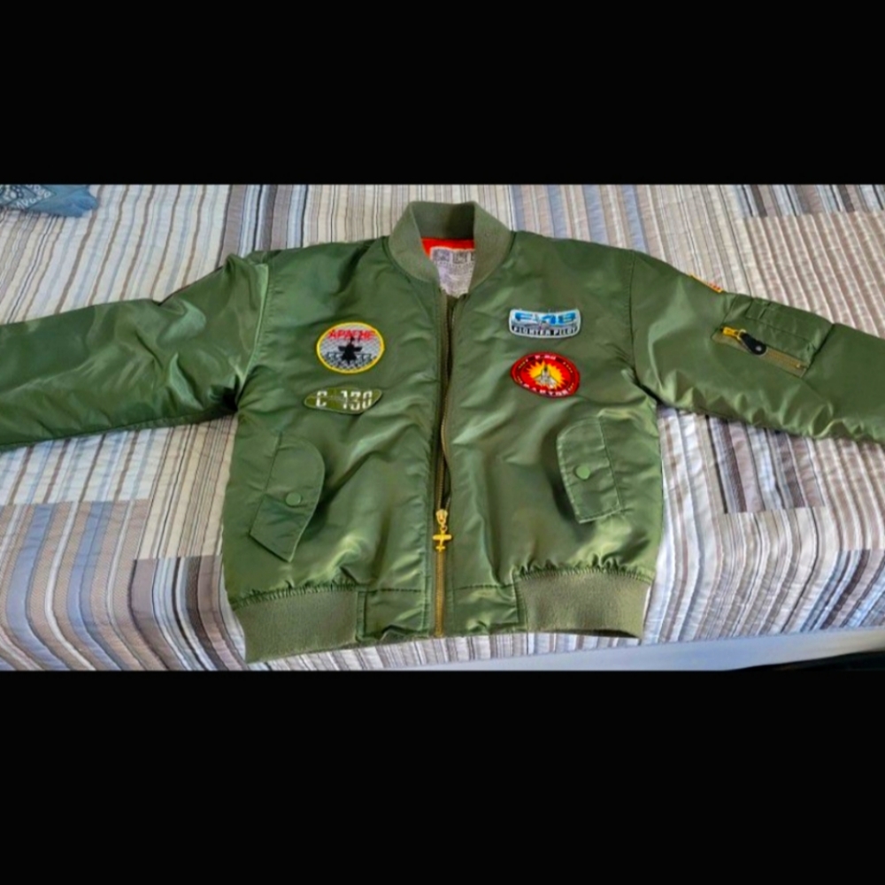 Kids Aviator Flight Bomber Pilot Jacket Coat